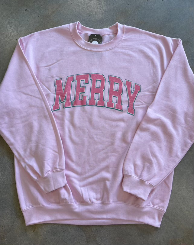 Merry Pink Crewneck Sweatshirt