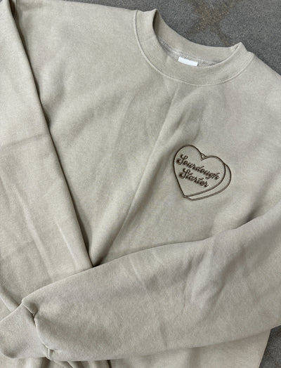 Custom Love Word Conversation Heart Crewneck Sweatshirt