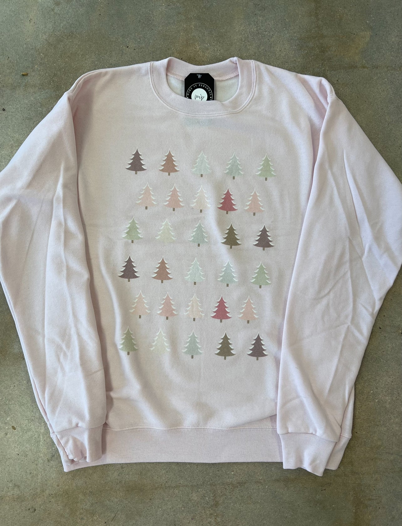 Pink Christmas Trees Crewneck Sweatshirt