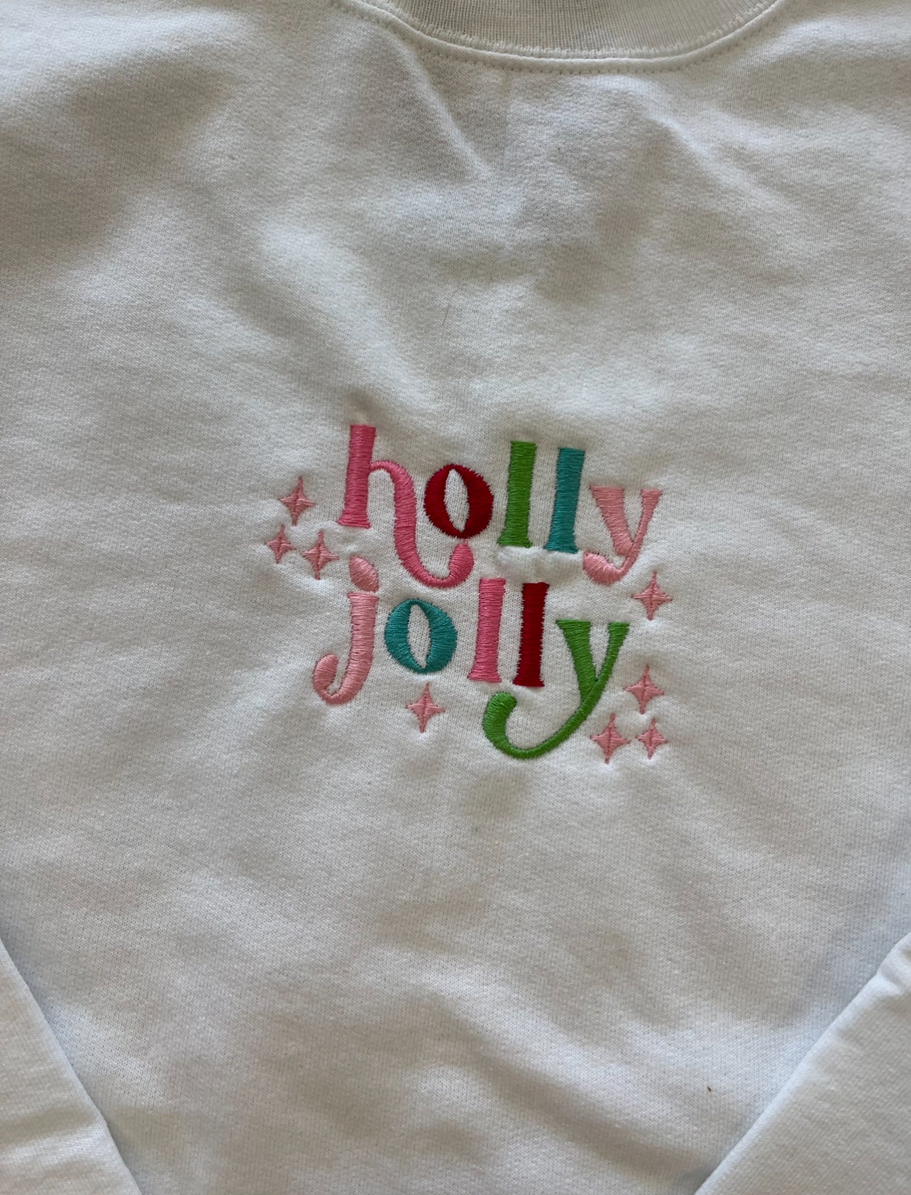 Holly Jolly Embroidered Crewneck Sweatshirt