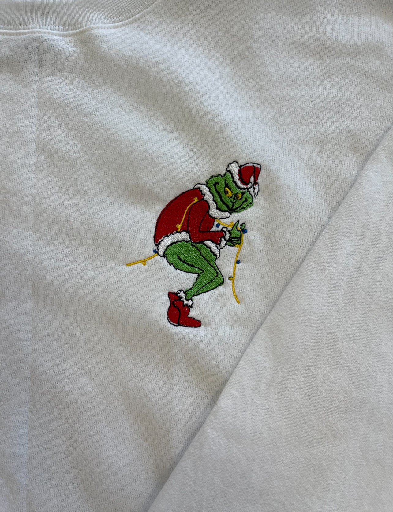 Grinch Embroidered Crewneck Sweatshirt