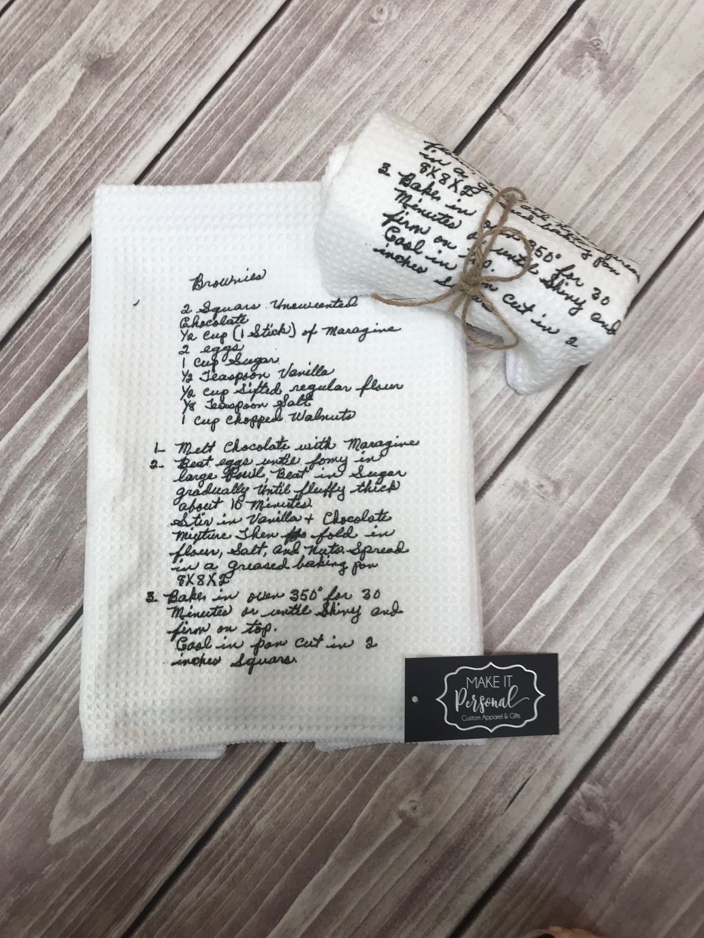 Handwriting Recipe Dish Towel - Loved Ones Handwriting - Handwriting Gifts
