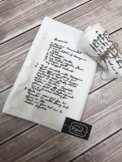 Handwriting Recipe Dish Towel - Loved Ones Handwriting - Handwriting Gifts
