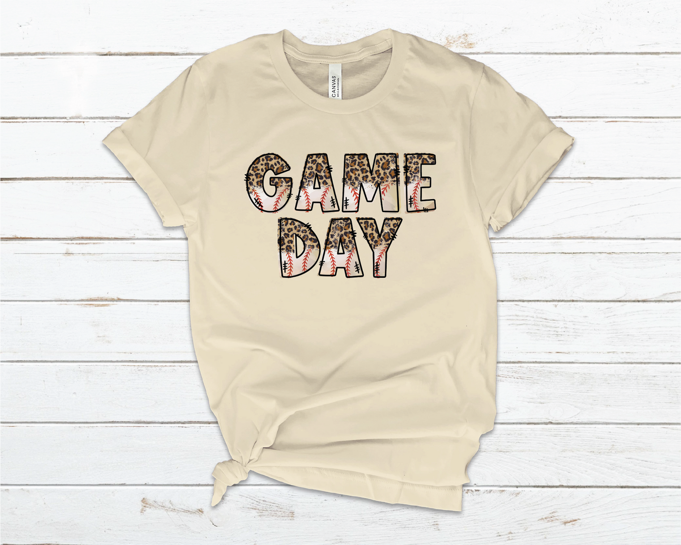 Game Day Cheetah Baseball Tee